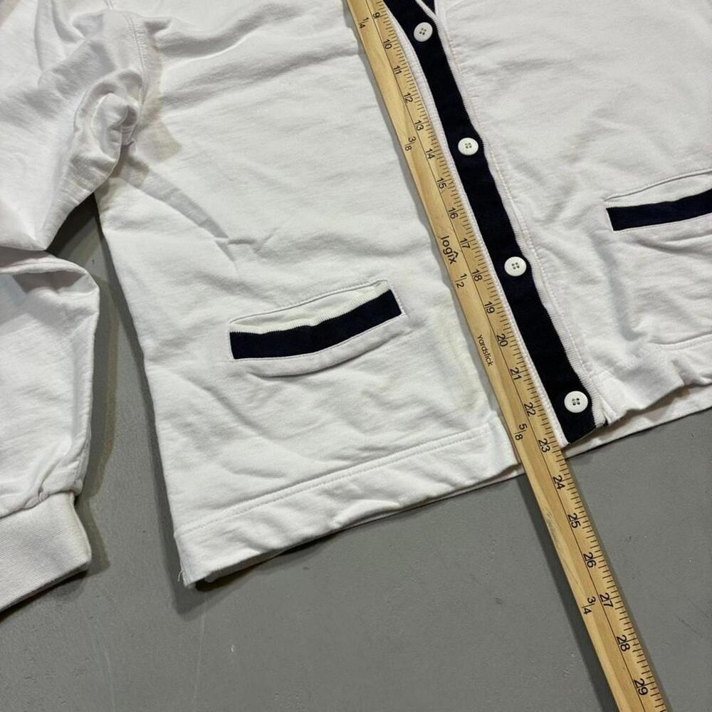 1990s Adidas Women's Retro Sporty White Cardigan - Picture 6 of 7